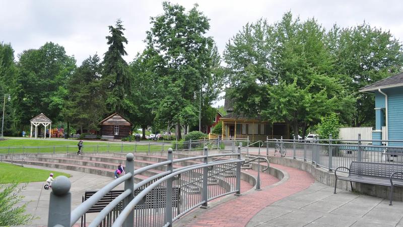 Shore and trees at the Park at Bothell Landing.
