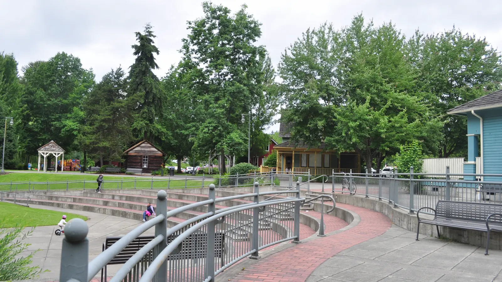 Shore and trees at the Park at Bothell Landing.